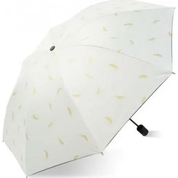 Dámský Bílý skládací deštník Zlaté lístky Carla CArPAR08B