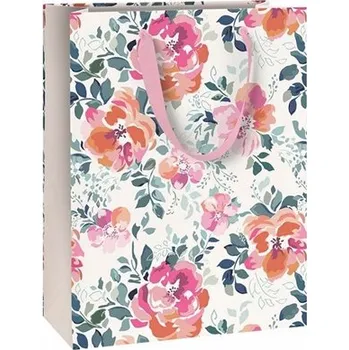 Dárková taška Dárková taška s růžovými květy velká