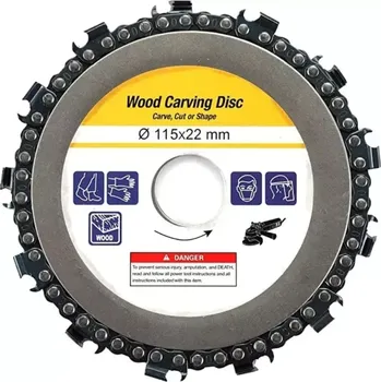 Příslušenství k brusce Zaparkorun Řetězový řezný kotouč na dřevo - 115 x 22 mm