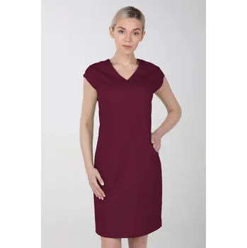 Zdravotnický oděv Dámské zdravotnické šaty s elastanem M-373X, višňová (Zdravotnické oblečení)