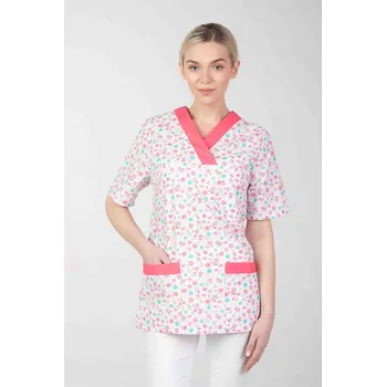 Dámská halenka Dámská vzorovaná zdravotnická halenka M-074G, drobné květiny (Zdravotnické oblečení)