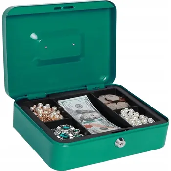 Trezor Kasička na peníze na klíč Total Shopping, zelená schránka, trezor