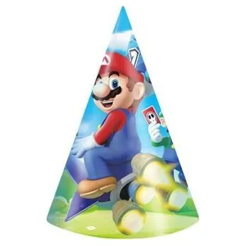 Párty papírová čepička Mario 6ks - Cakesicq