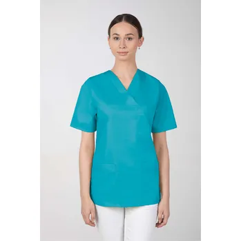 Dámská halenka Dámská barevná zdravotnická halenka M-074, tyrkysová (Zdravotnické oblečení)