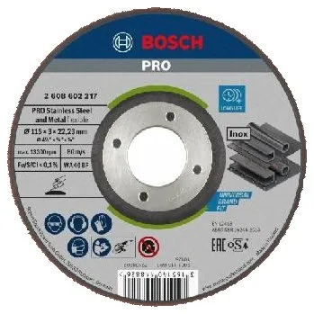 Příslušenství k nářadí Bosch Příslušenství - Brusný kotouč na nerezovou ocel 115x22,23 mm 2608602217