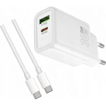 Rychlá USB-C GaN nabíječka 30W s dlouhým 2m kabelem pro Samsung Galaxy M52 5G