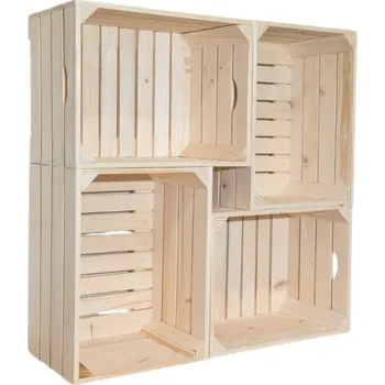 Knihovna Dřevěné bedýnky knihovna 100 x 100 x 24 cm