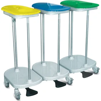 Koš na prádlo Vozík na prádlo, trojvrecový (Lékařský nábytek)