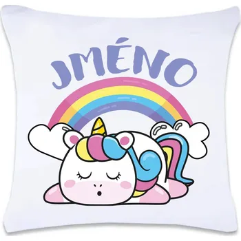 Dekorativní polštářek DOBRÝ TRIKO Polštář s potiskem Spící jednorožec 40 x 40 cm Oboustranný tisk: NE