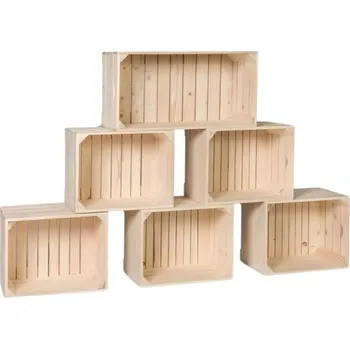 Knihovna Dřevěné bedýnky knihovna 140 x 90 x 24 cm