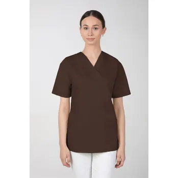 Dámská halenka Dámská barevná zdravotnická halenka M-074, hnědá (Zdravotnické oblečení)