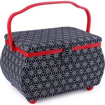 Organizér galanterie Čalouněný Košík na šicí potřeby Modro-červený Fuzio F740826ss08