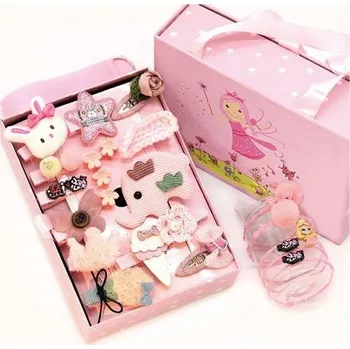 Dívčí Sada na vlasy gumičky i sponky Princess Pink Cixi 191107100709H