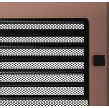 KRATKI 220 x 220 měď s žaluzií krbová mřížka