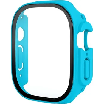 Pouzdro na mobilní telefon Ochranné pouzdro s tvrzeným sklem pro Apple Watch Ultra 49mm - azurové