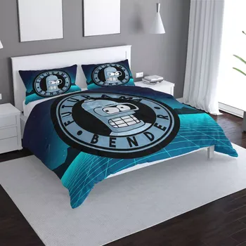 Povlečení Saténové povlečení Futurama Bender Čtvrtá dimenze - Sablio - 140x220 / 90x70