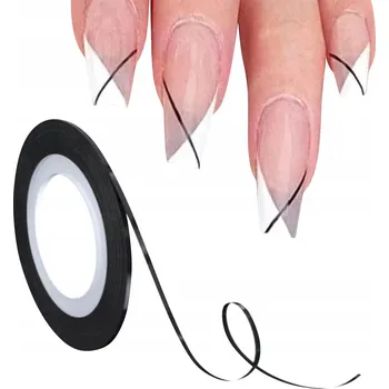 ČERNÁ PÁSKA NITKA NÁLEPKA na zdobení nehtů 0.8mm