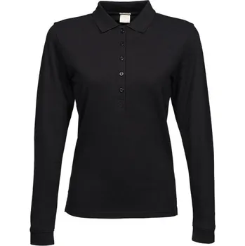 Tee Jays Dámské strečové polo tričko s dlouhým rukávem Barva: Černá, Velikost: 3XL TJ146