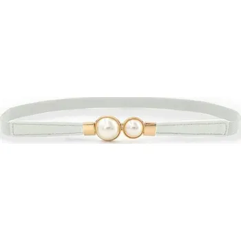 Opasek Dámský elastický pásek s perličky Bílý Lifestyle 19112906133264765