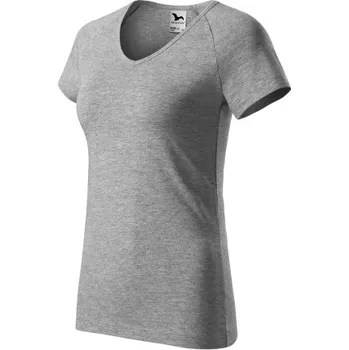 Zdravotnický oděv Dámské zdravotnické tričko s krátkým rukávem, tmavě šedý melír (Zdravotnické oblečení)