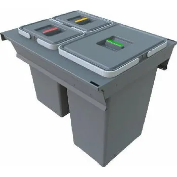 Odpadkový koš Elletipi Square 2.0 - Vestavný odpadkový koš, dělený, 40 l PA3 INC5045A