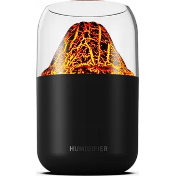Zvlhčovač vzduchu ZVHLČOVAČ VZDUCHU DIFUZÉR OSVĚŽOVAČ HUMIDIFIER VULKÁN RGB 2 REŽIMY ČERNÝ