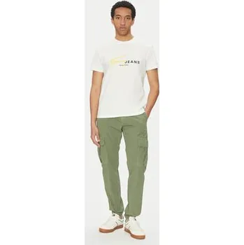 Pánské oblečení Tommy Jeans T-Shirt Signature Dna DM0DM20817 Bílá Regular Fit S