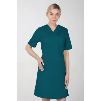 Zdravotnický oděv Dámské zdravotnické šaty M-076F, tmavě zelená (Zdravotnické oblečení)