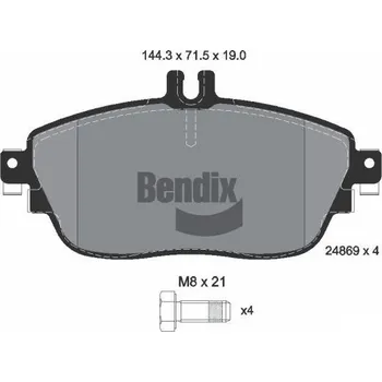 Brzdová destička Sada brzdových destiček, kotoučová brzda BENDIX Braking BPD1047