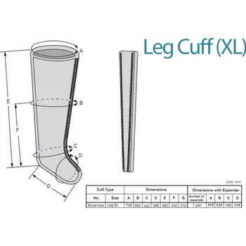 Masážní přístroj Návlek na nohu XL - 6 komor pro Lymfodrenážní přístroj DOCTOR LIFE MK400L (Lymfodrenážny prístroj)