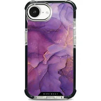 Pouzdro na mobilní telefon Odolný obal Mobiwear MagSafe Elite Bumper - Apple iPhone 16e - D020D Fialový mramor (Odolný kryt, pouzdro, obal Mobiwear Elite Bumper na mobil Apple iPhone 16e - D020D Fialový mramor, materiál Plast + TPU silikon + kov - zesílená ochrana telefonu, podpora
