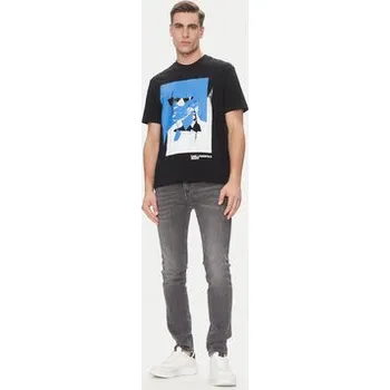 Pánské oblečení Karl Lagerfeld Jeans T-Shirt A2M17036 Černá Regular Fit L