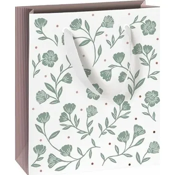 Dárková taška Dárková taška se zelenými kvítky malá