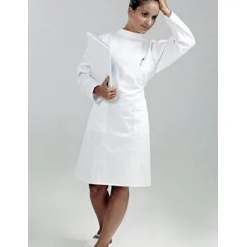 Zdravotnický plášť -10% Dámský / pánský plášť se stojáčkem, zapínání na zadním díly, bílá 60 (Zdravotnické oblečení)