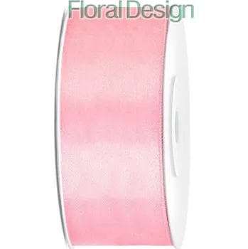 Stuha Stuha satén 25mm x 25m světlá růžová