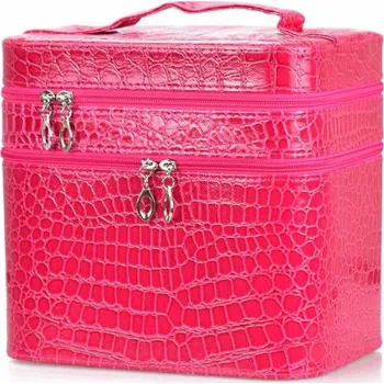 Kosmetický kufr BMD kosmetický kufřík 3 vrstvý Růžový krokodýl BMD 190313025119R