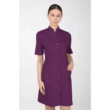 Zdravotnický oděv -10% Dámské zdravotnické šaty se stojáčkem M-141TK, švestková, 54 (Zdravotnické oblečení)