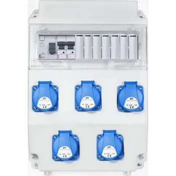 Rozvaděč Zásuvková skříň ETI EDS11 RCD 5 B IP54 5x230V 001105250