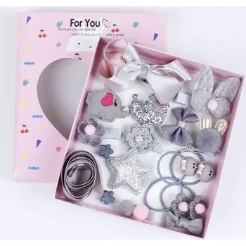 Dívčí Sada na vlasy gumičky i sponky Šedý králíček Cixi 190628102708S