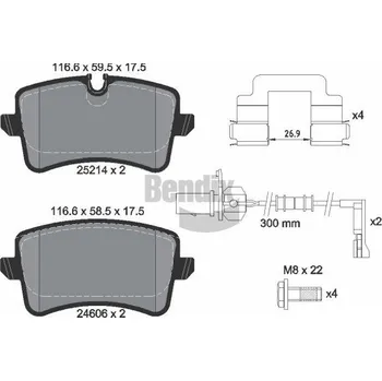 Brzdová destička Sada brzdových destiček, kotoučová brzda BENDIX Braking BPD1531