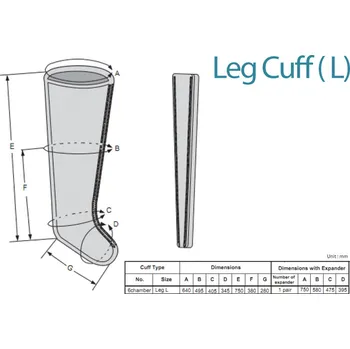Masážní přístroj Návlek na nohu L-6 komor pro Lymfodrenážní přístroj DOCTOR LIFE MK400L (Lymfodrenážny prístroj)