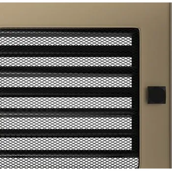 KRATKI 170 x 370 zlatá s žaluzií krbová mřížka