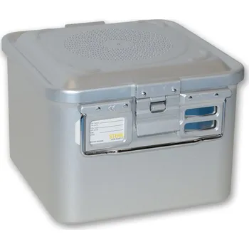 Sterilizační kazeta s filtrem, malá, 285x280x200 mm, šedá (Nerezové kazety )