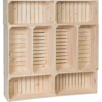 Knihovna Dřevěné bedýnky knihovna 120 x 120 x 24 cm