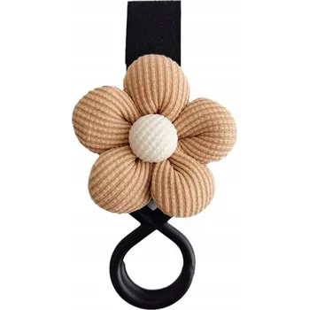 UNIVERZÁLNÍ DRŽÁK/HÁK NA KOČÁREK S KVĚTINOVÝM VZOREM - NA TAŠKU, UPEVNĚNÍ NA SUCHÝ ZIP, VZOR 2