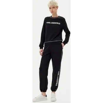 Dámské kalhoty KARL LAGERFELD Teplákové kalhoty A2W10149 Černá Regular Fit XL