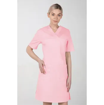 Zdravotnický oděv -10% Dámské zdravotnické šaty M-076F, světle růžová, 52 (Zdravotnické oblečení)