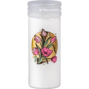 Svíčka Madona Hřb. vklad 165g tulipán ~2,5 dne bílá litá
