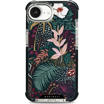 Pouzdro na mobilní telefon Odolný obal Mobiwear MagSafe Elite Bumper - Apple iPhone 16e - D008D Temná flóra (Odolný kryt, pouzdro, obal Mobiwear Elite Bumper na mobil Apple iPhone 16e - D008D Temná flóra, materiál Plast + TPU silikon + kov - zesílená ochrana telefonu, podpora)