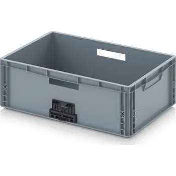 paleta Euro přepravka se zavíracím mechanismem 60 x 40 x 22 cm - Stříbrošedá - materiál: PP - EG VL 64/22 HG HO